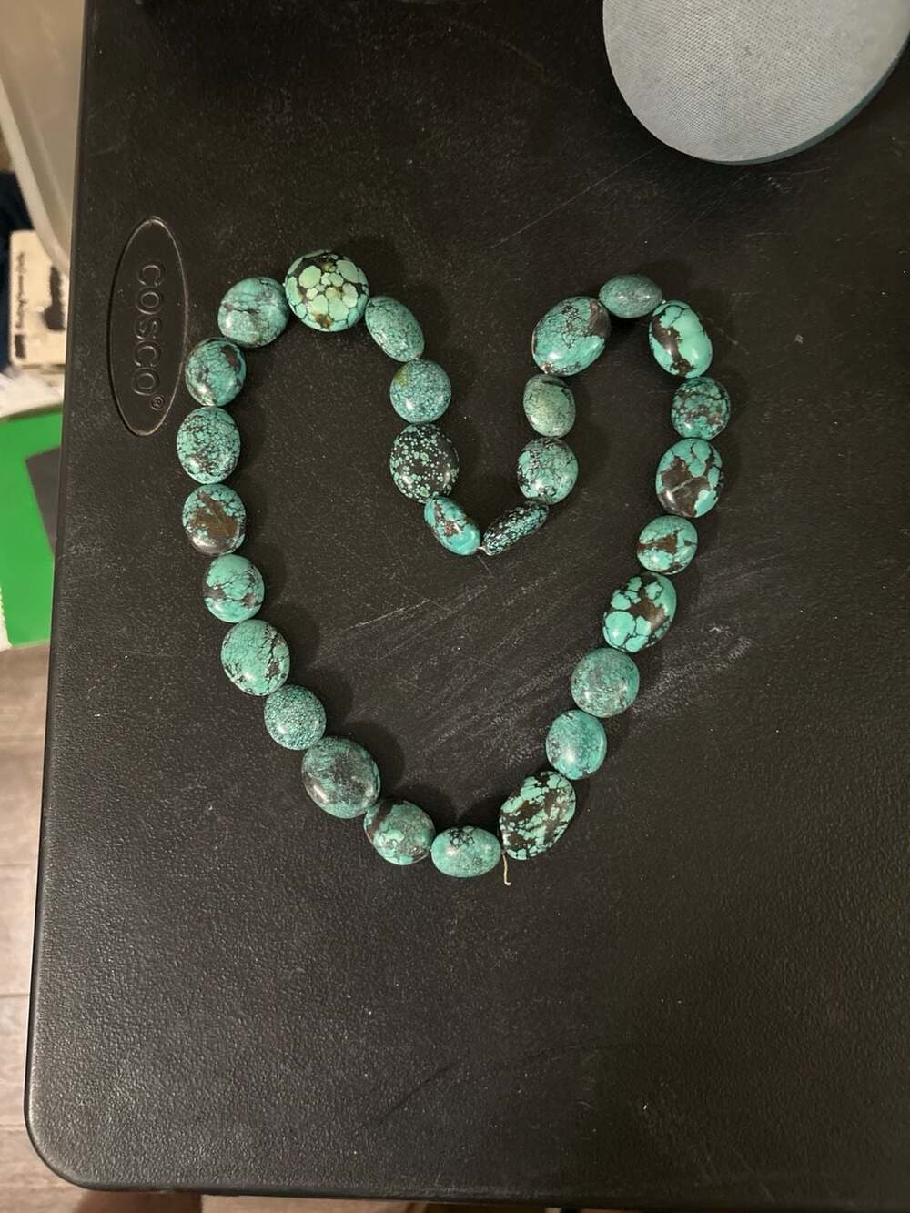 Chunky Graduated Spiderweb Turquoise Nugget Bead Necklace
